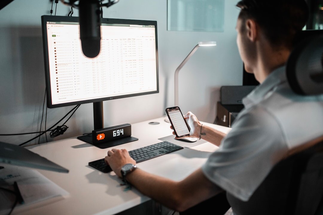 person working from home at desk